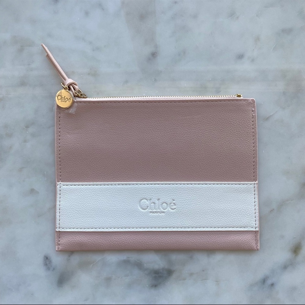Chloe Blush and Ivory Leather Wristlet